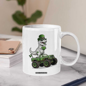 Funny St Patricks Day Dinosaur Truck Coffee Mug Lucky Dino Gift TS12 Print Your Wear