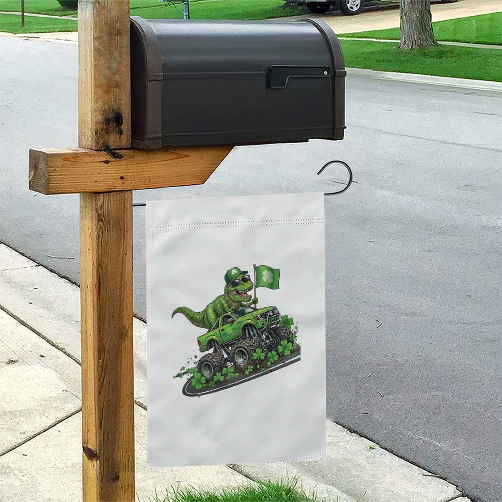 Funny St Patricks Day Dinosaur Truck Garden Flag Irish Holiday Gift TS12 Print Your Wear