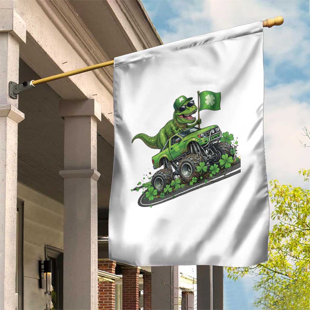 Funny St Patricks Day Dinosaur Truck Garden Flag Irish Holiday Gift TS12 Print Your Wear