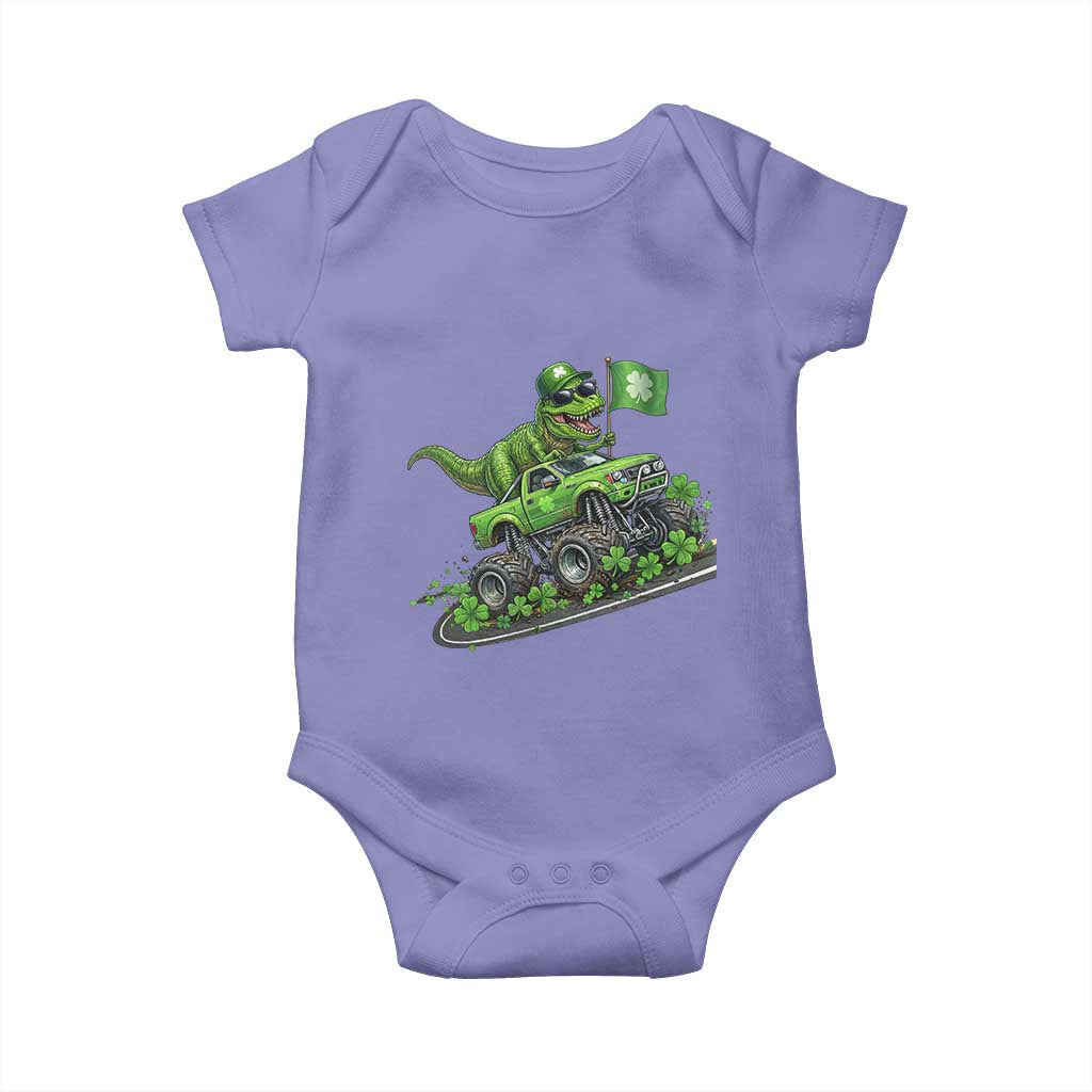 Funny St Patricks Day Dinosaur Truck Baby Onesie Irish Holiday Gift TS12 Violet Print Your Wear
