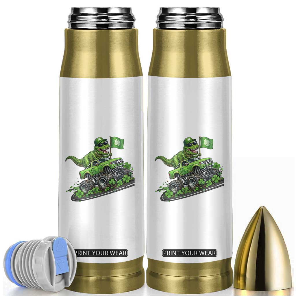 Funny St Patricks Day Dinosaur Truck Bullet Tumbler Irish Holiday Gift TS12 White Print Your Wear