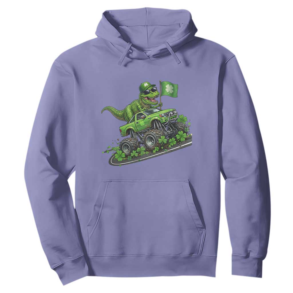 Funny St Patricks Day Dinosaur Truck Hoodie Irish Holiday Gift TS12 Violet Print Your Wear