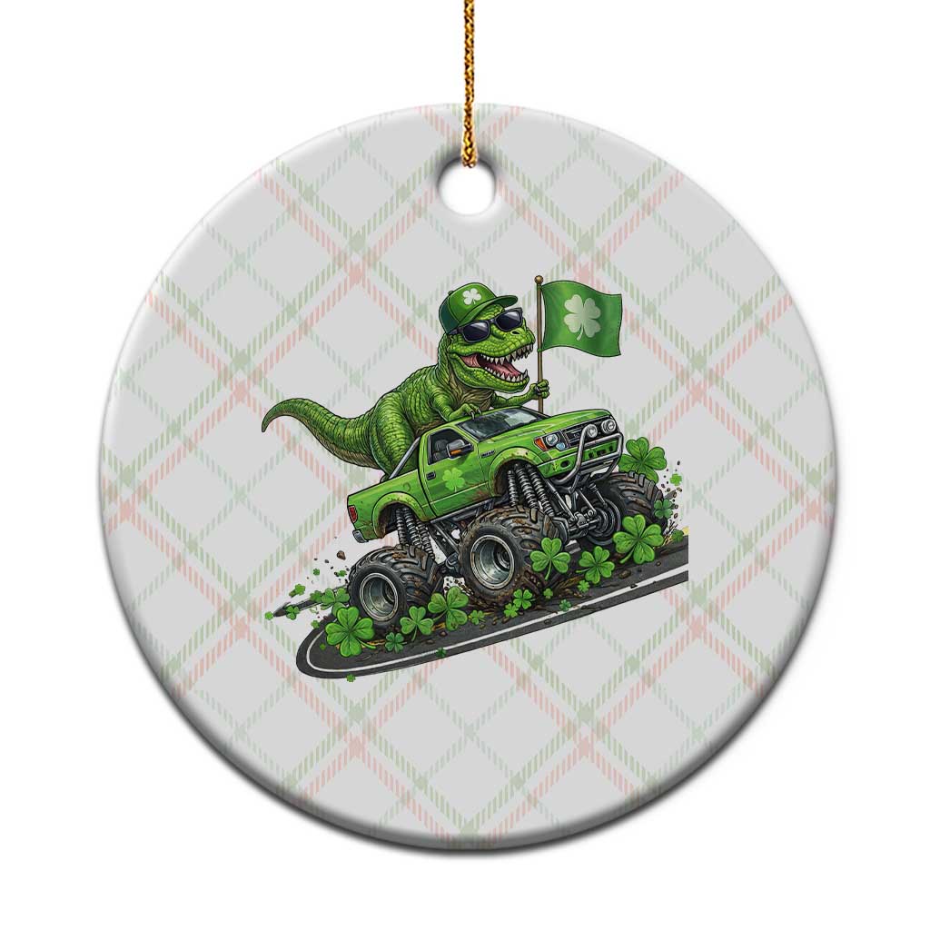 Funny St Patricks Day Dinosaur Truck Ceramic Ornament Irish Holiday Gift TS12 1pc Christmas Plaid Print Your Wear