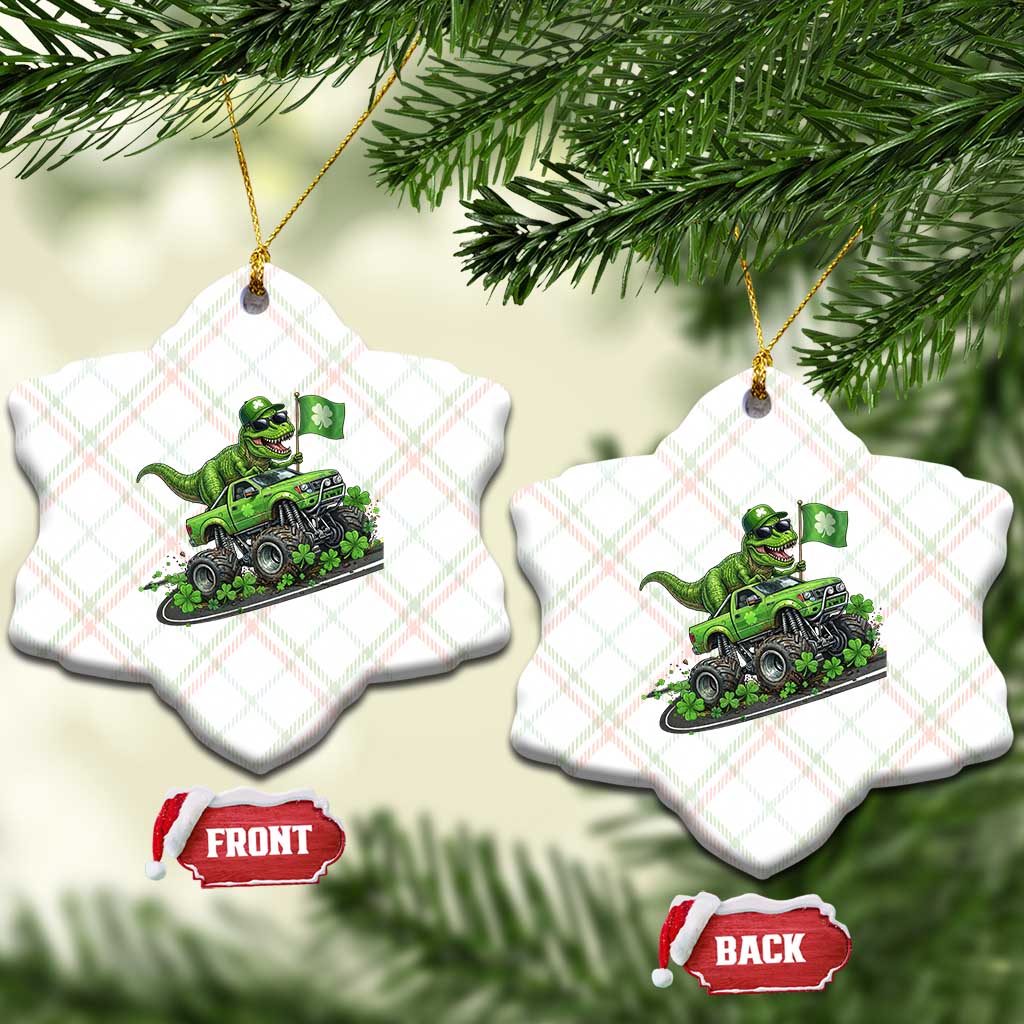 Funny St Patricks Day Dinosaur Truck Ceramic Ornament Irish Holiday Gift TS12 Print Your Wear