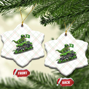Funny St Patricks Day Dinosaur Truck Ceramic Ornament Irish Holiday Gift TS12 Print Your Wear