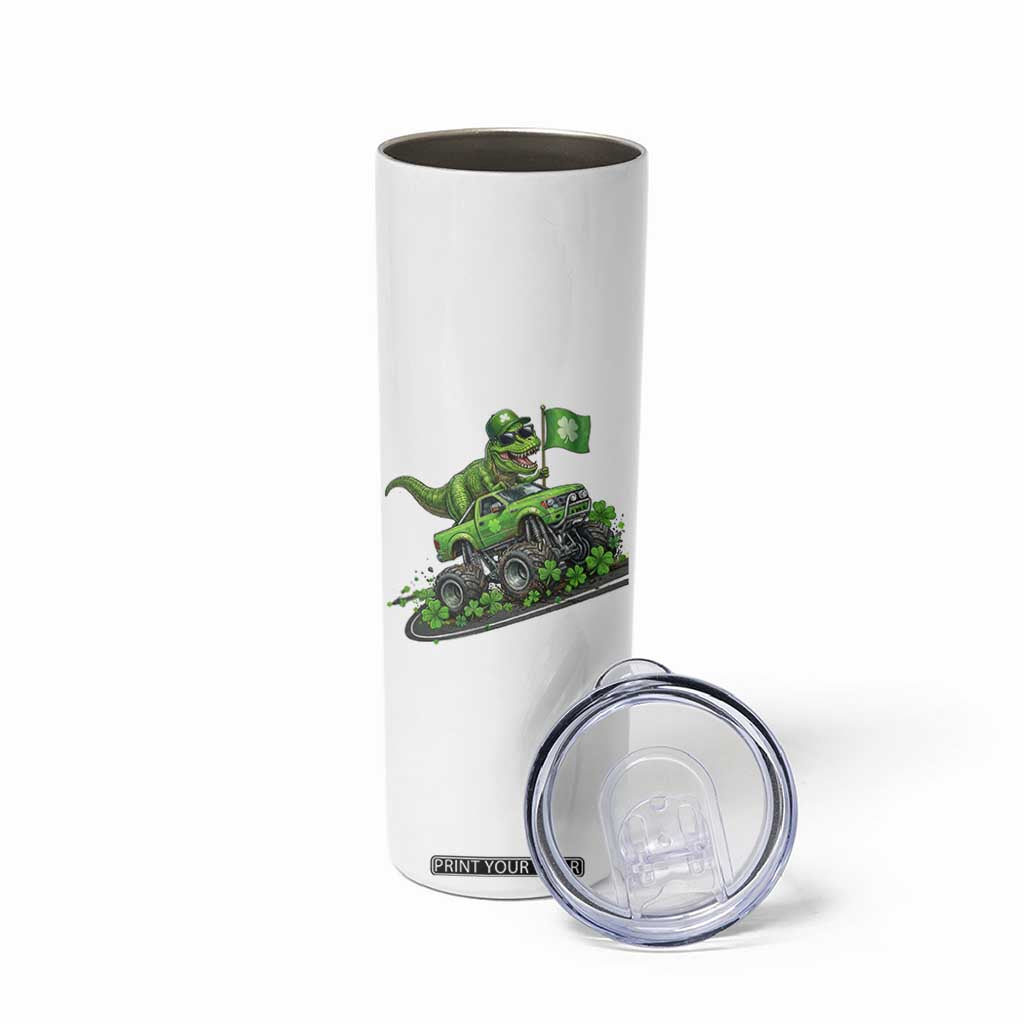 Funny St Patricks Day Dinosaur Truck Skinny Tumbler Irish Holiday Gift TS12 Print Your Wear