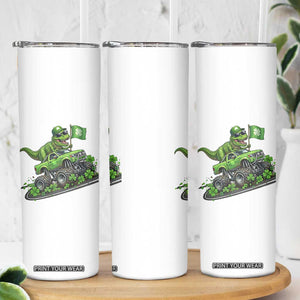 Funny St Patricks Day Dinosaur Truck Skinny Tumbler Irish Holiday Gift TS12 Print Your Wear