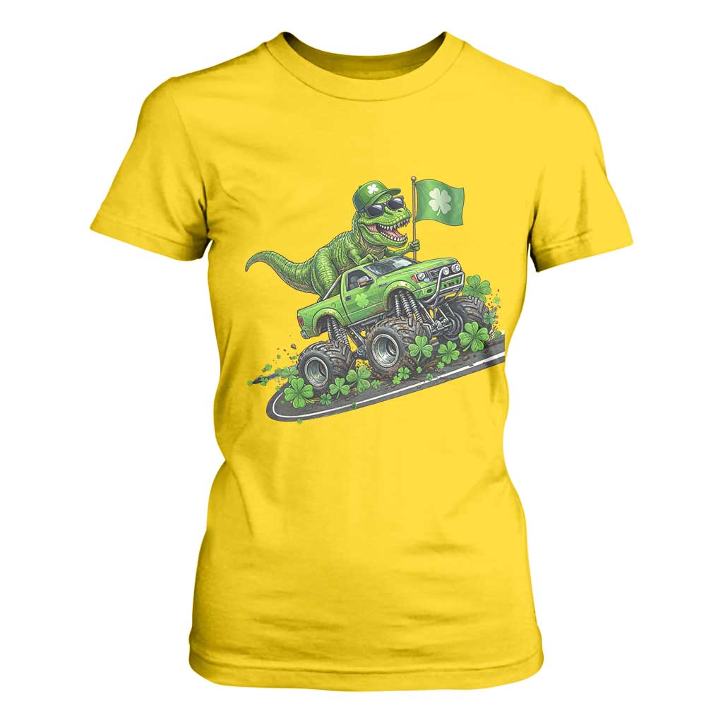 Funny St Patricks Day Dinosaur Truck T Shirt For Women Irish Holiday Gift TS12 Daisy Print Your Wear