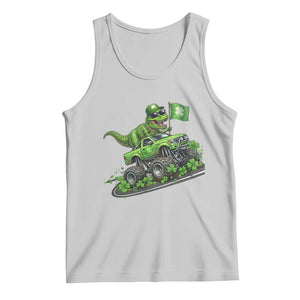 Funny St Patricks Day Dinosaur Truck Tank Top Irish Holiday Gift TS12 Ash Print Your Wear