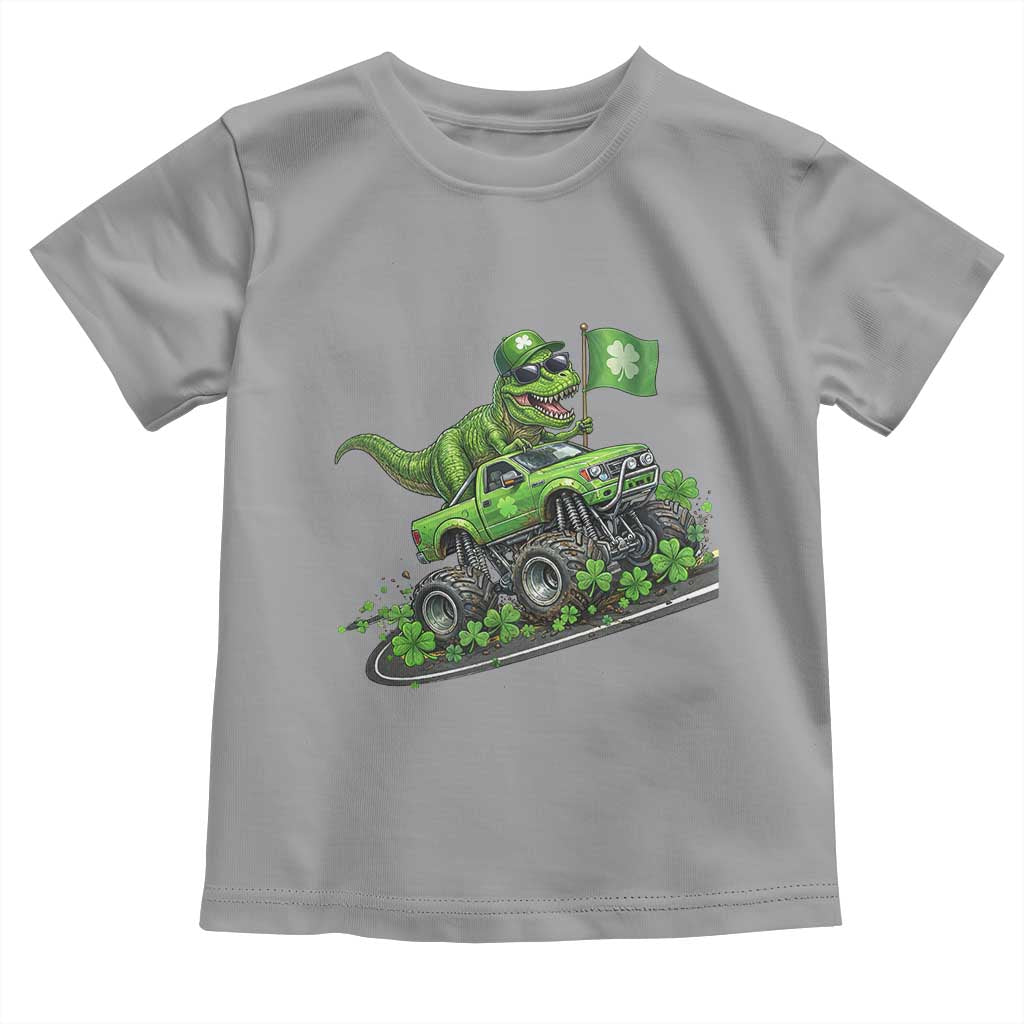 Funny St Patricks Day Dinosaur Truck Toddler T Shirt Irish Holiday Gift TS12 Sport Gray Print Your Wear
