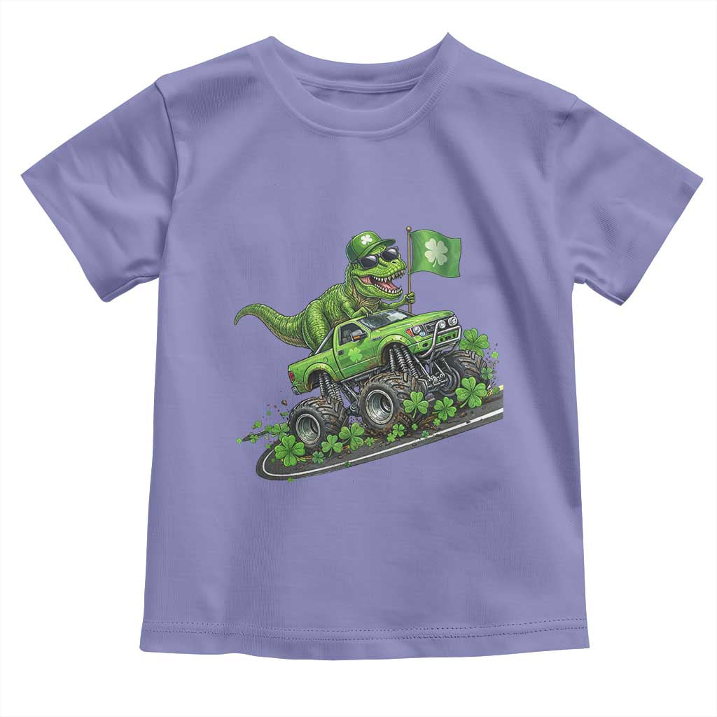 Funny St Patricks Day Dinosaur Truck Toddler T Shirt Irish Holiday Gift TS12 Violet Print Your Wear