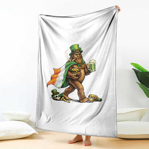 Funny St Patricks Day Bigfoot Throw Blanket Mythical Party Gift TS12 Print Your Wear