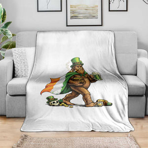 Funny St Patricks Day Bigfoot Throw Blanket Mythical Party Gift TS12 Print Your Wear