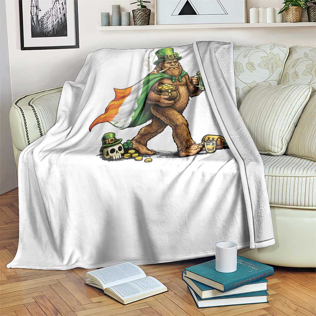 Funny St Patricks Day Bigfoot Throw Blanket Mythical Party Gift TS12 Print Your Wear