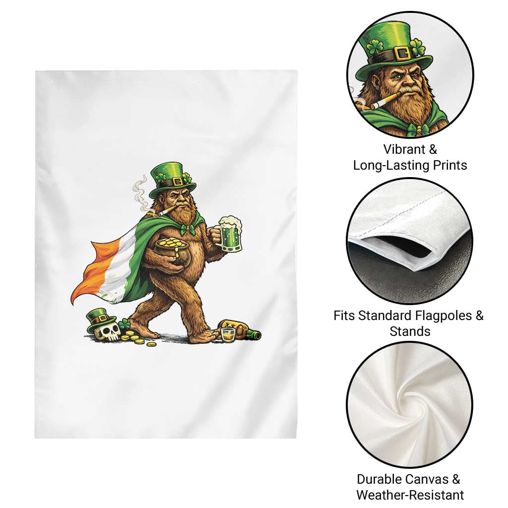 Funny St Patricks Day Bigfoot Garden Flag Mythical Party Gift TS12 Print Your Wear
