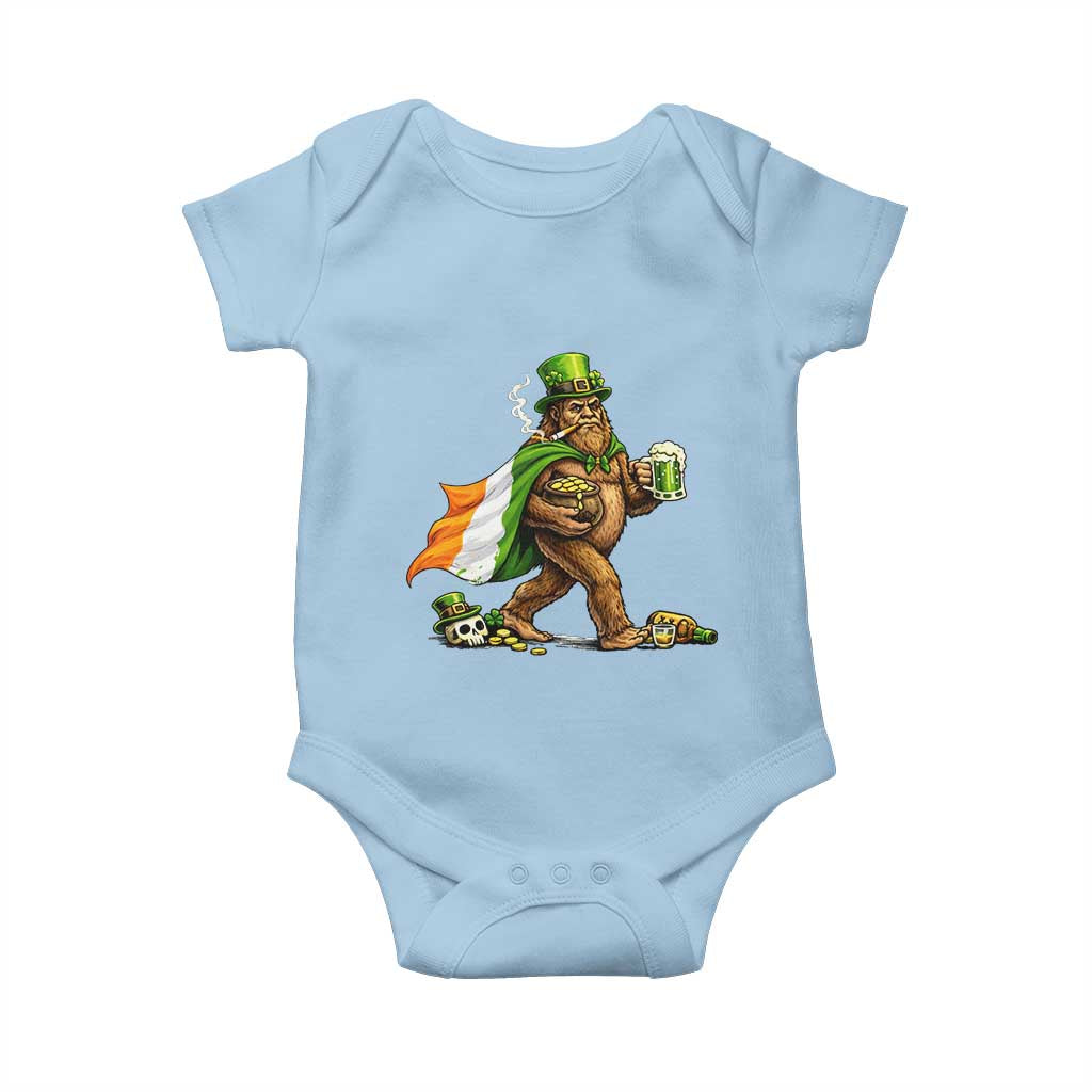 Funny St Patricks Day Bigfoot Baby Onesie Mythical Party Gift TS12 Light Blue Print Your Wear