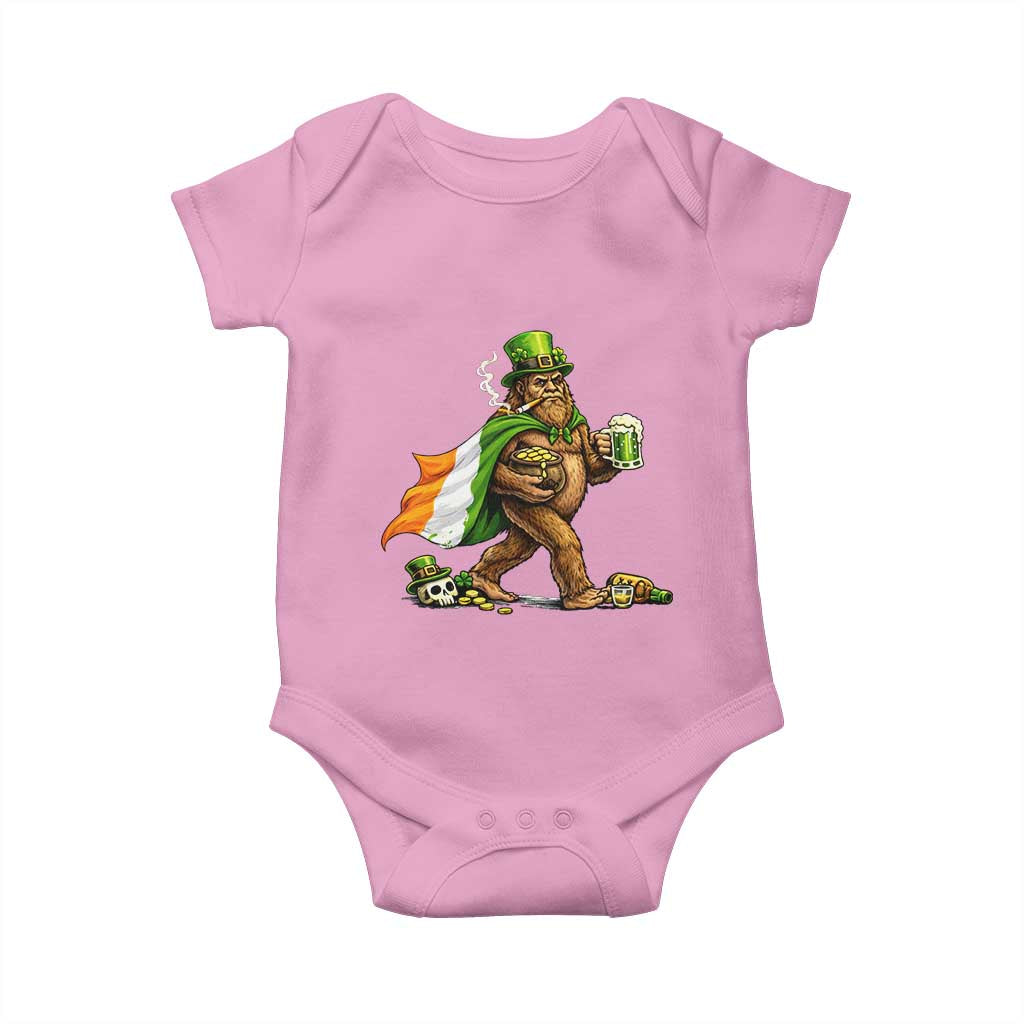 Funny St Patricks Day Bigfoot Baby Onesie Mythical Party Gift TS12 Light Pink Print Your Wear