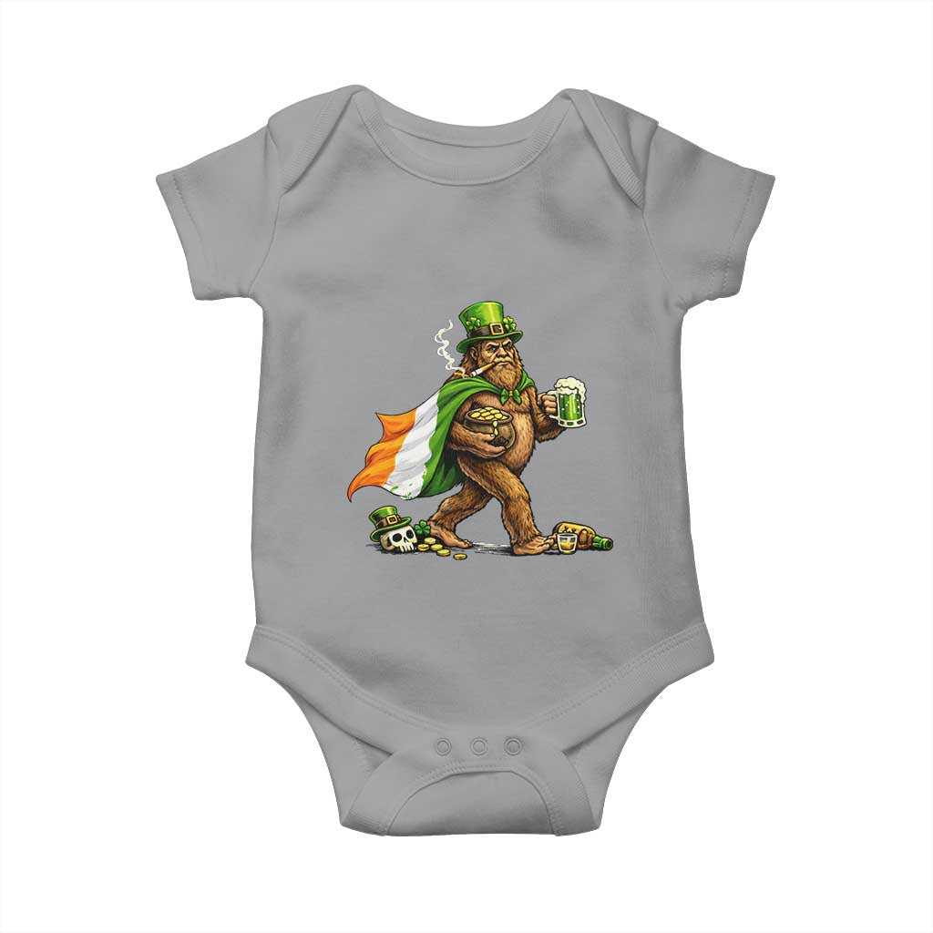 Funny St Patricks Day Bigfoot Baby Onesie Mythical Party Gift TS12 Sport Gray Print Your Wear