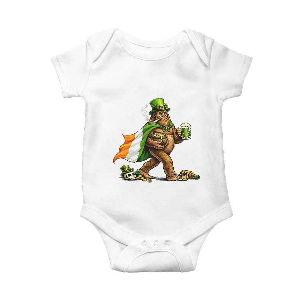 Funny St Patricks Day Bigfoot Baby Onesie Mythical Party Gift TS12 White Print Your Wear