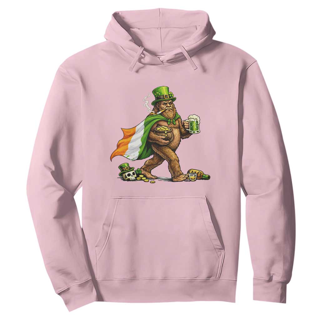 Funny St Patricks Day Bigfoot Hoodie Mythical Party Gift TS12 Light Pink Print Your Wear