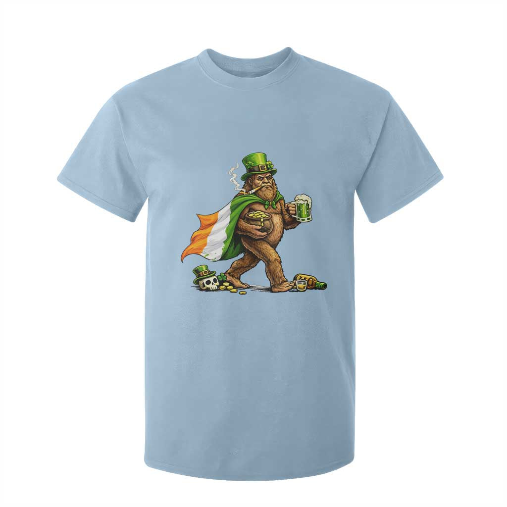 Funny St Patricks Day Bigfoot T Shirt For Kid Mythical Party Gift TS12 Light Blue Print Your Wear