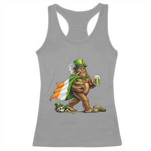 Funny St Patricks Day Bigfoot Racerback Tank Top Mythical Party Gift TS12 Sport Gray Print Your Wear