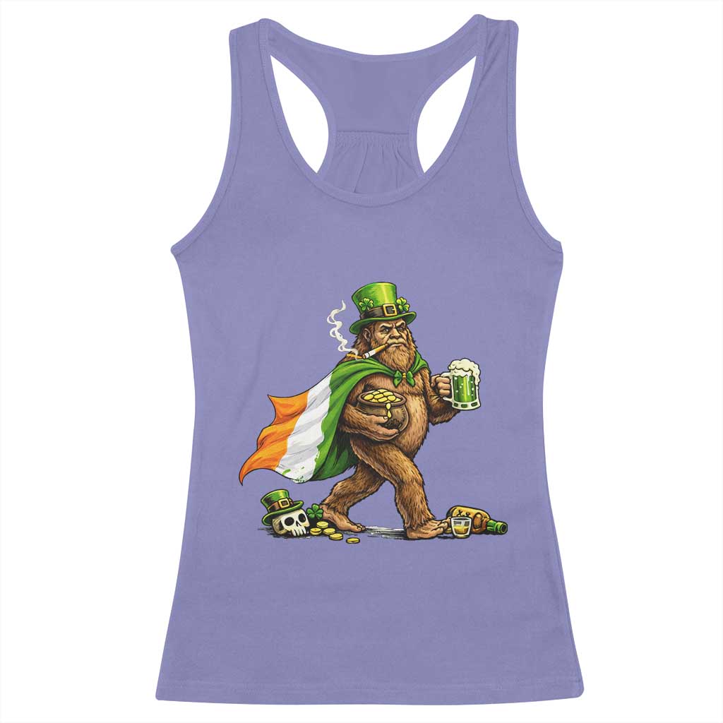 Funny St Patricks Day Bigfoot Racerback Tank Top Mythical Party Gift TS12 Violet Print Your Wear