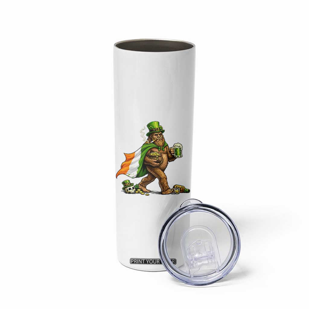 Funny St Patricks Day Bigfoot Skinny Tumbler Mythical Party Gift TS12 Print Your Wear