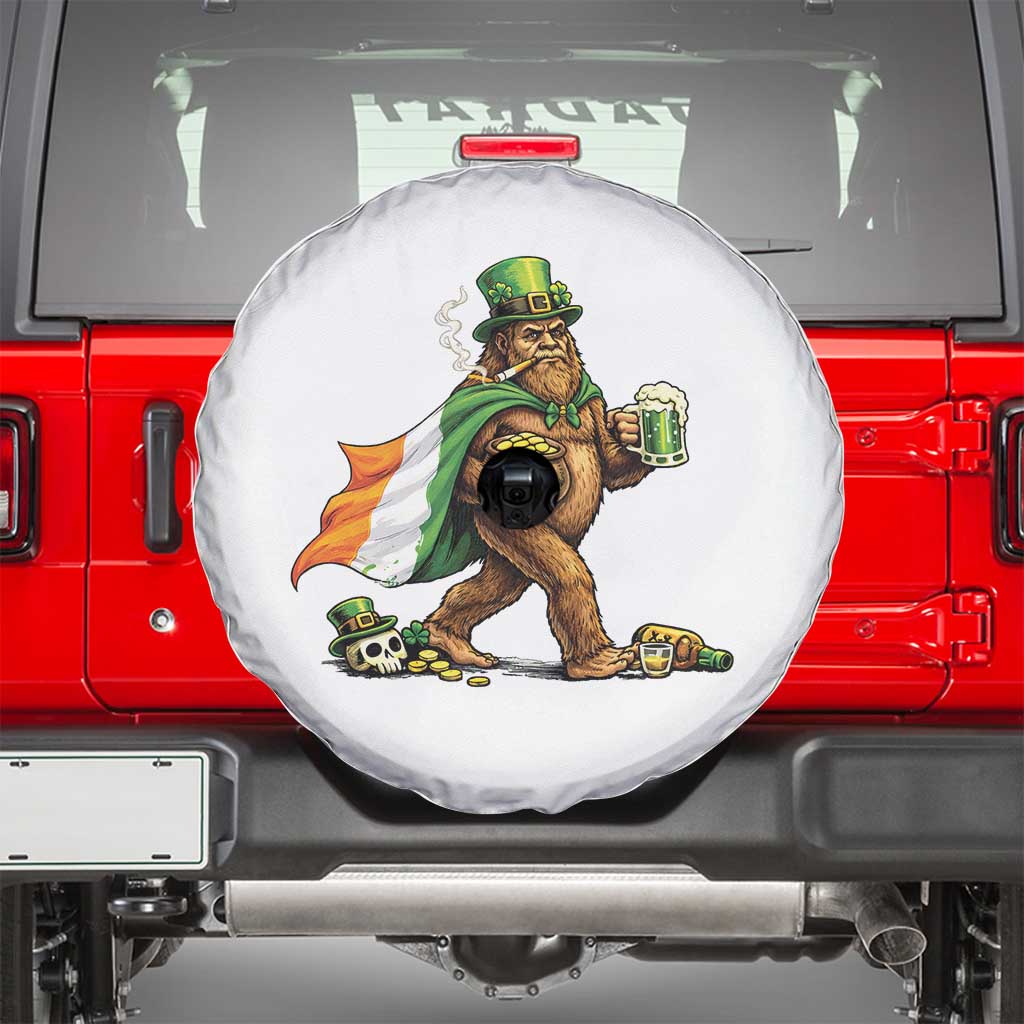 Funny St Patricks Day Bigfoot Spare Tire Cover Mythical Party Gift TS12 Black Print Your Wear