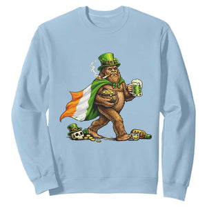 Funny St Patricks Day Bigfoot Sweatshirt Mythical Party Gift TS12 Light Blue Print Your Wear