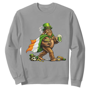 Funny St Patricks Day Bigfoot Sweatshirt Mythical Party Gift TS12 Sport Gray Print Your Wear