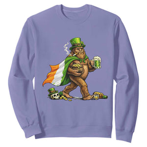 Funny St Patricks Day Bigfoot Sweatshirt Mythical Party Gift TS12 Violet Print Your Wear