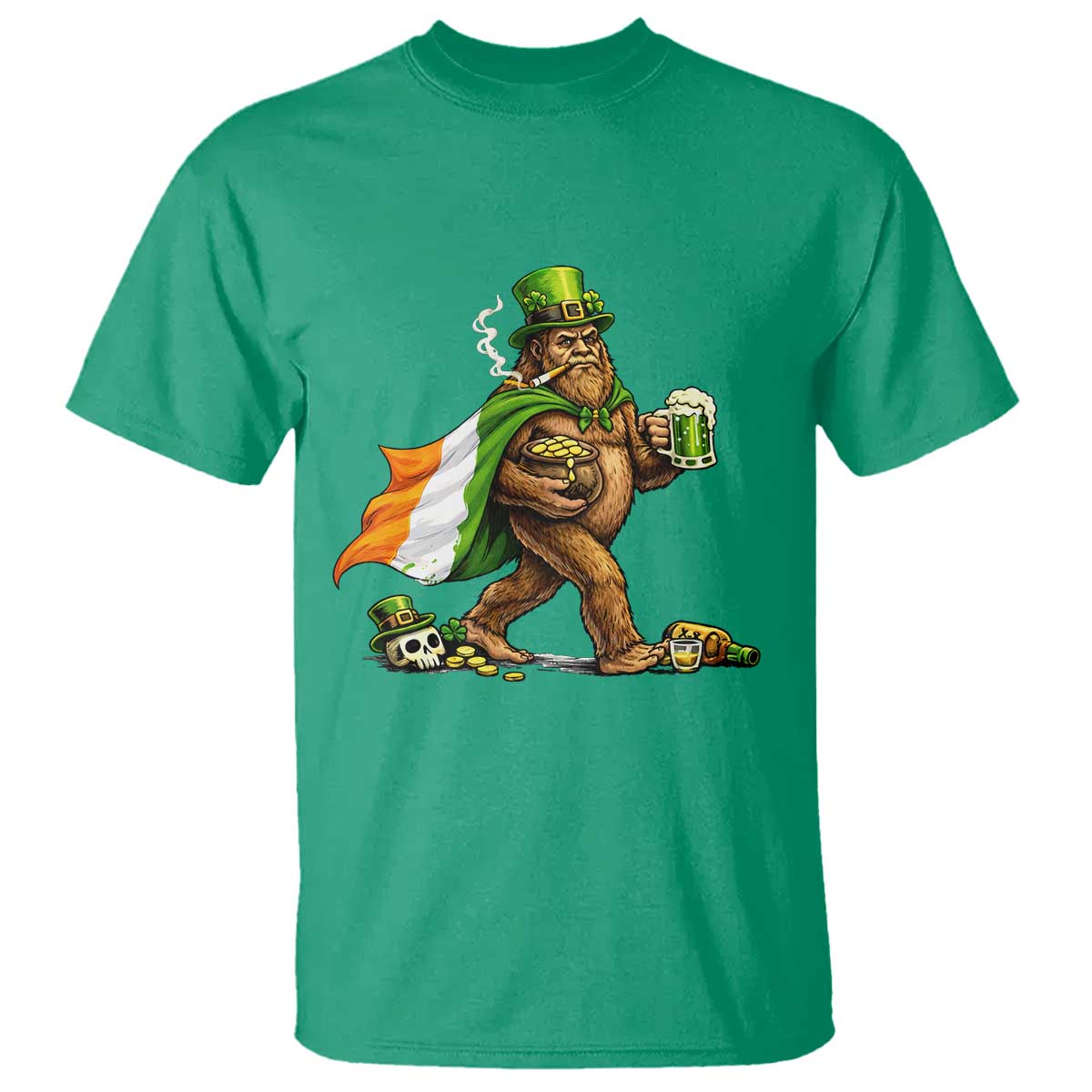Funny St Patricks Day Bigfoot T Shirt Mythical Party Gift