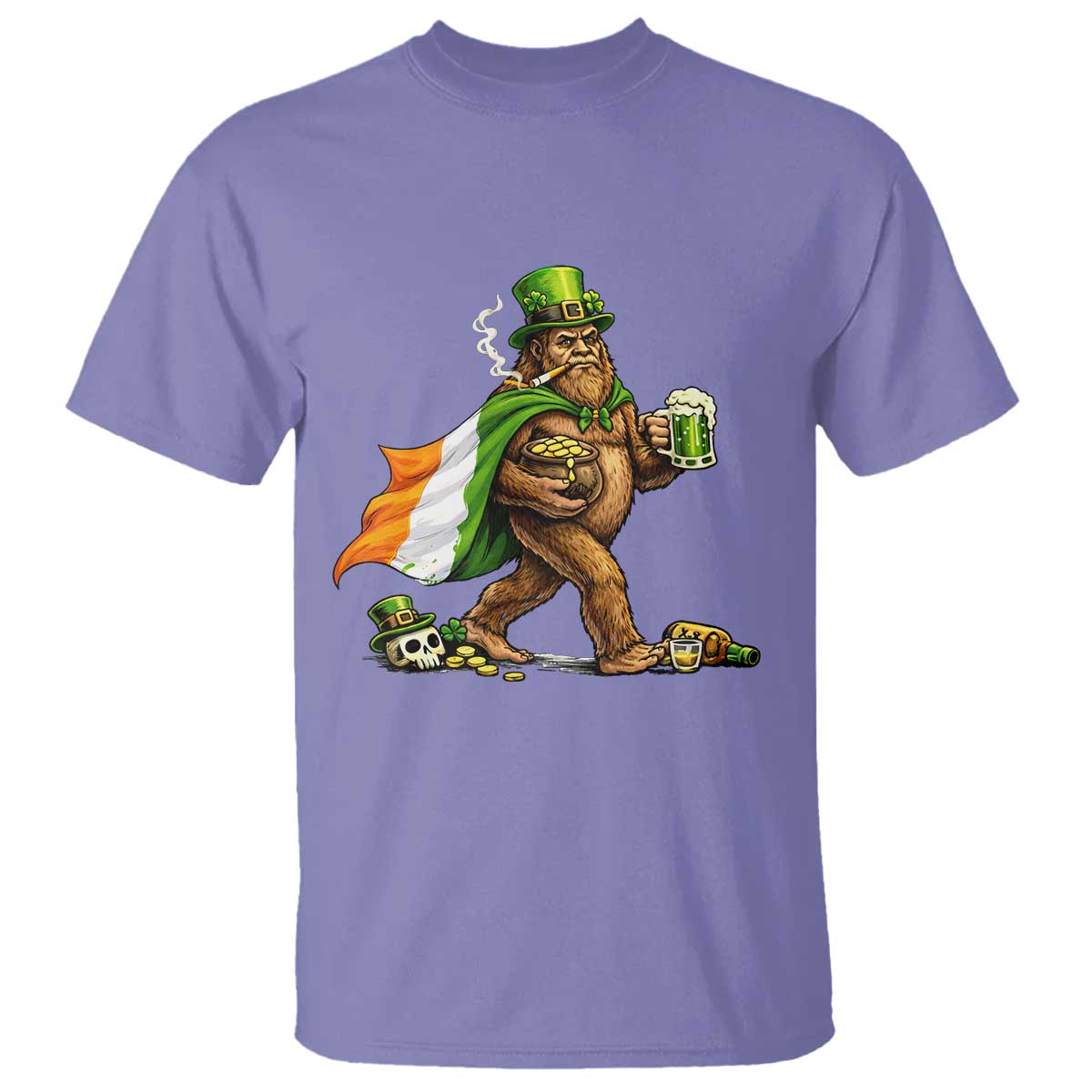 Funny St Patricks Day Bigfoot T Shirt Mythical Party Gift
