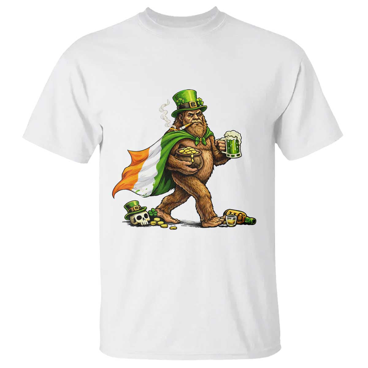 Funny St Patricks Day Bigfoot T Shirt Mythical Party Gift