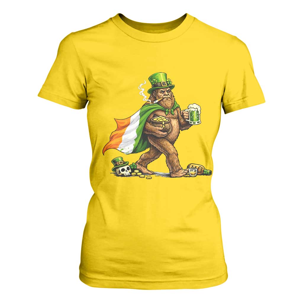 Funny St Patricks Day Bigfoot T Shirt For Women Mythical Party Gift TS12 Daisy Print Your Wear