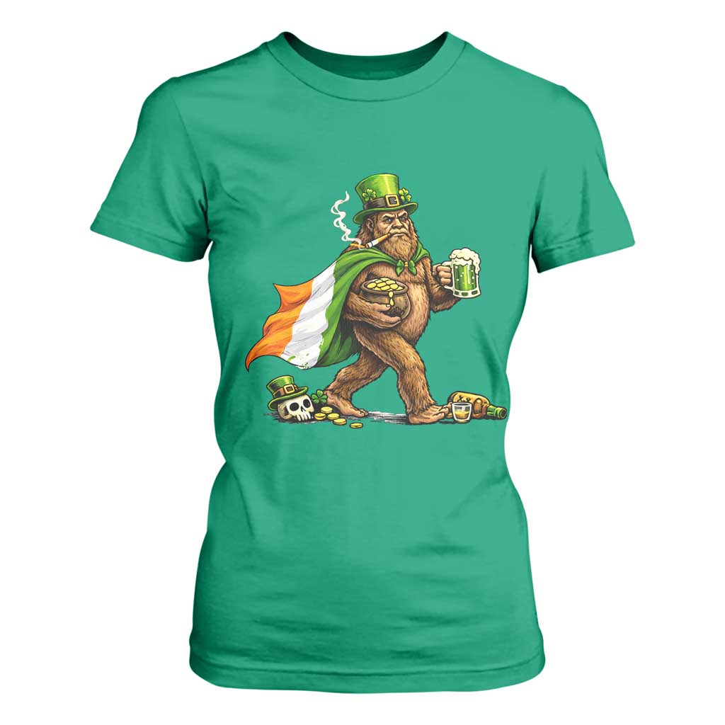 Funny St Patricks Day Bigfoot T Shirt For Women Mythical Party Gift TS12 Irish Green Print Your Wear