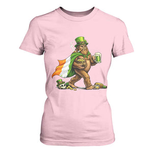 Funny St Patricks Day Bigfoot T Shirt For Women Mythical Party Gift TS12 Light Pink Print Your Wear