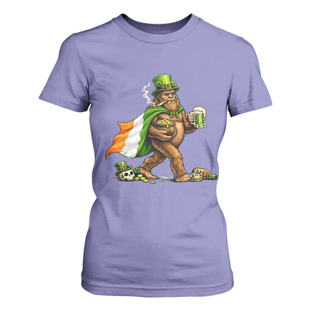 Funny St Patricks Day Bigfoot T Shirt For Women Mythical Party Gift TS12 Violet Print Your Wear