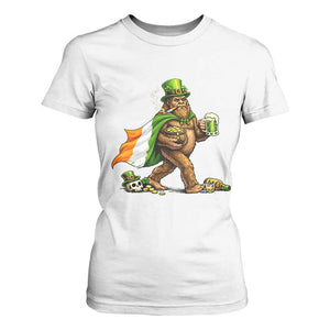 Funny St Patricks Day Bigfoot T Shirt For Women Mythical Party Gift TS12 White Print Your Wear