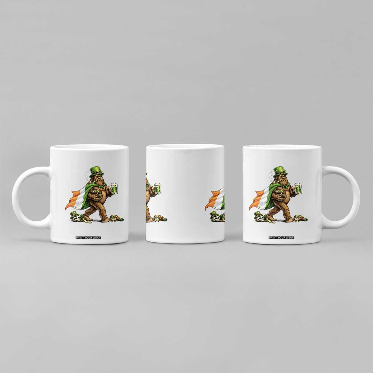 Funny St Patricks Day Bigfoot Coffee Mug Mythical Party Gift TS12 Print Your Wear