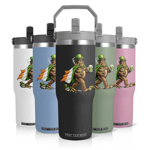 Funny St Patricks Day Bigfoot Flip Straw Tumbler Mythical Party Gift TS12 Print Your Wear