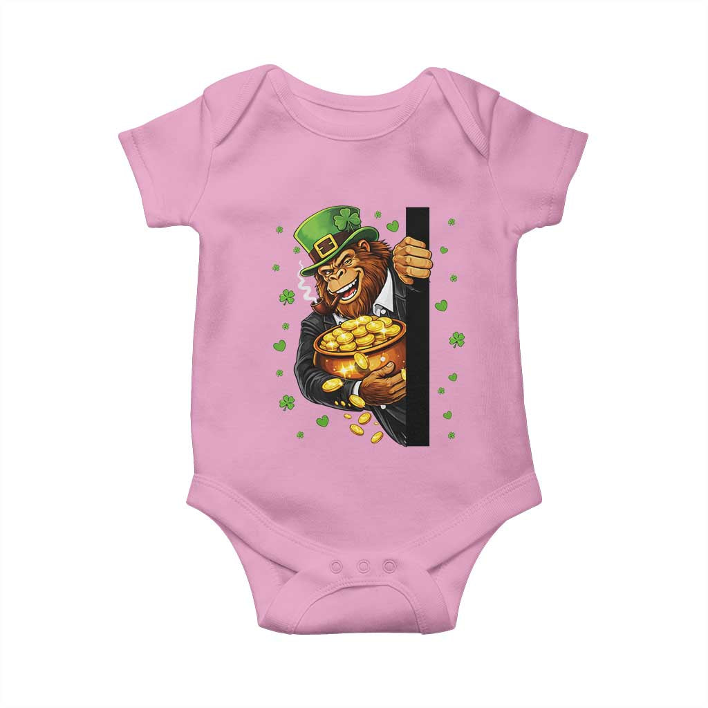 Funny St Patricks Day Bigfoot Baby Onesie Irish Revelry Gift TS12 Light Pink Print Your Wear