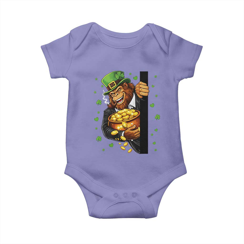 Funny St Patricks Day Bigfoot Baby Onesie Irish Revelry Gift TS12 Violet Print Your Wear
