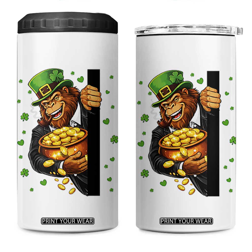 Funny St Patricks Day Bigfoot 4 in 1 Can Cooler Tumbler Irish Revelry Gift TS12 One Size: 16 oz White Print Your Wear