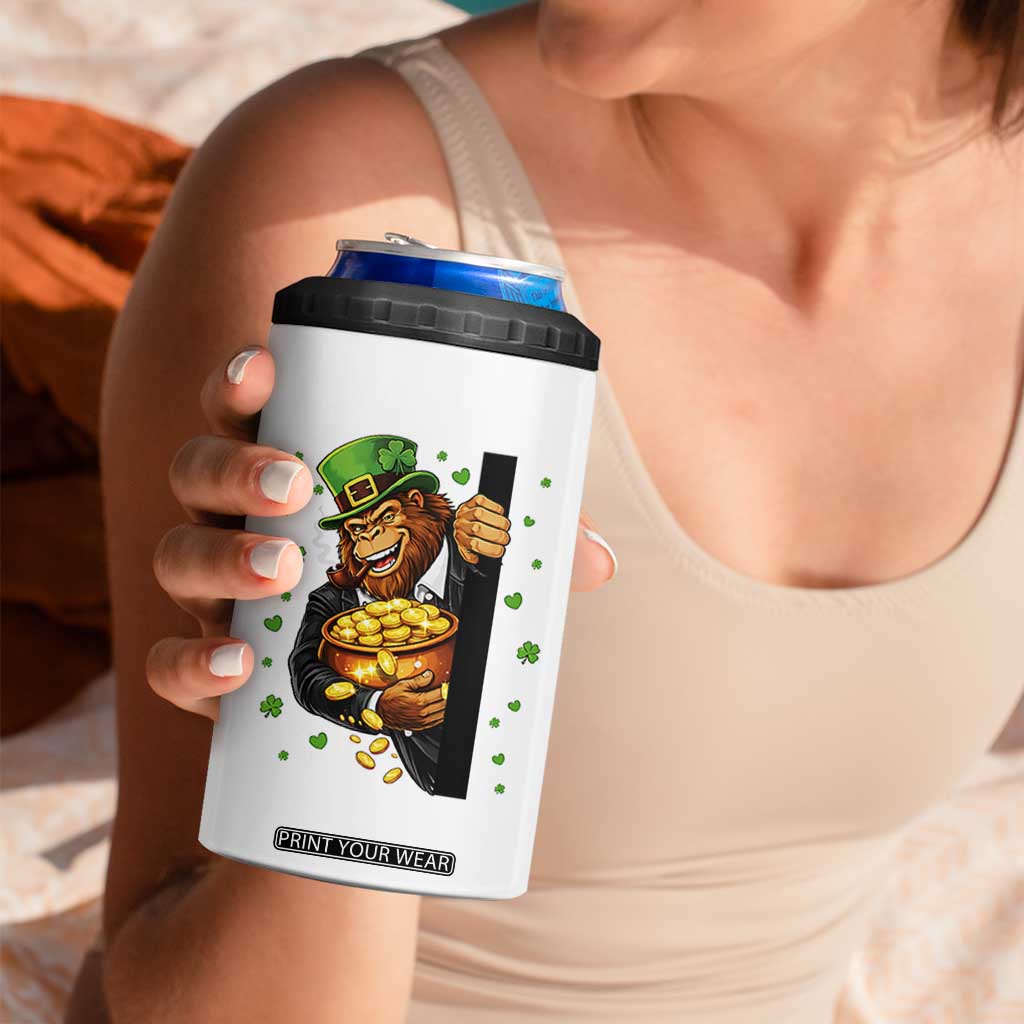 Funny St Patricks Day Bigfoot 4 in 1 Can Cooler Tumbler Irish Revelry Gift TS12 Print Your Wear