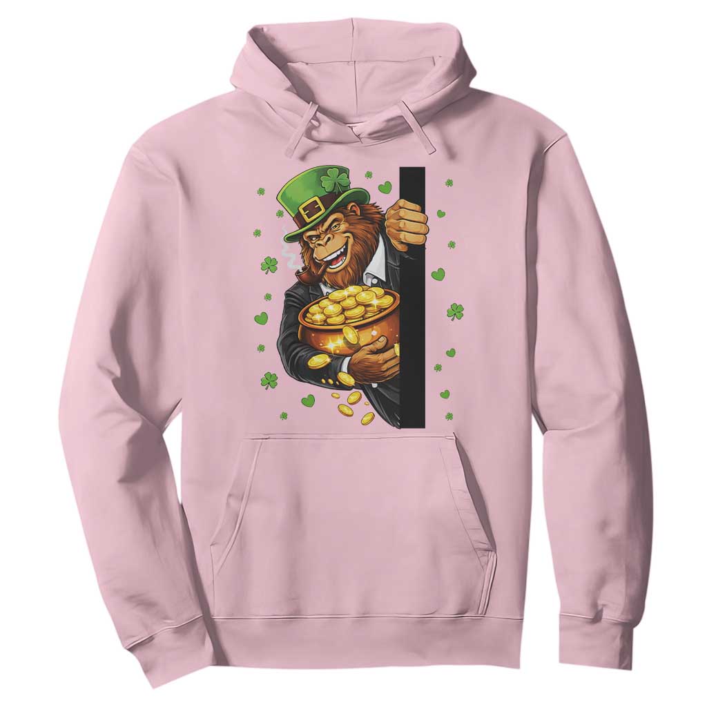 Funny St Patricks Day Bigfoot Hoodie Irish Revelry Gift TS12 Light Pink Print Your Wear