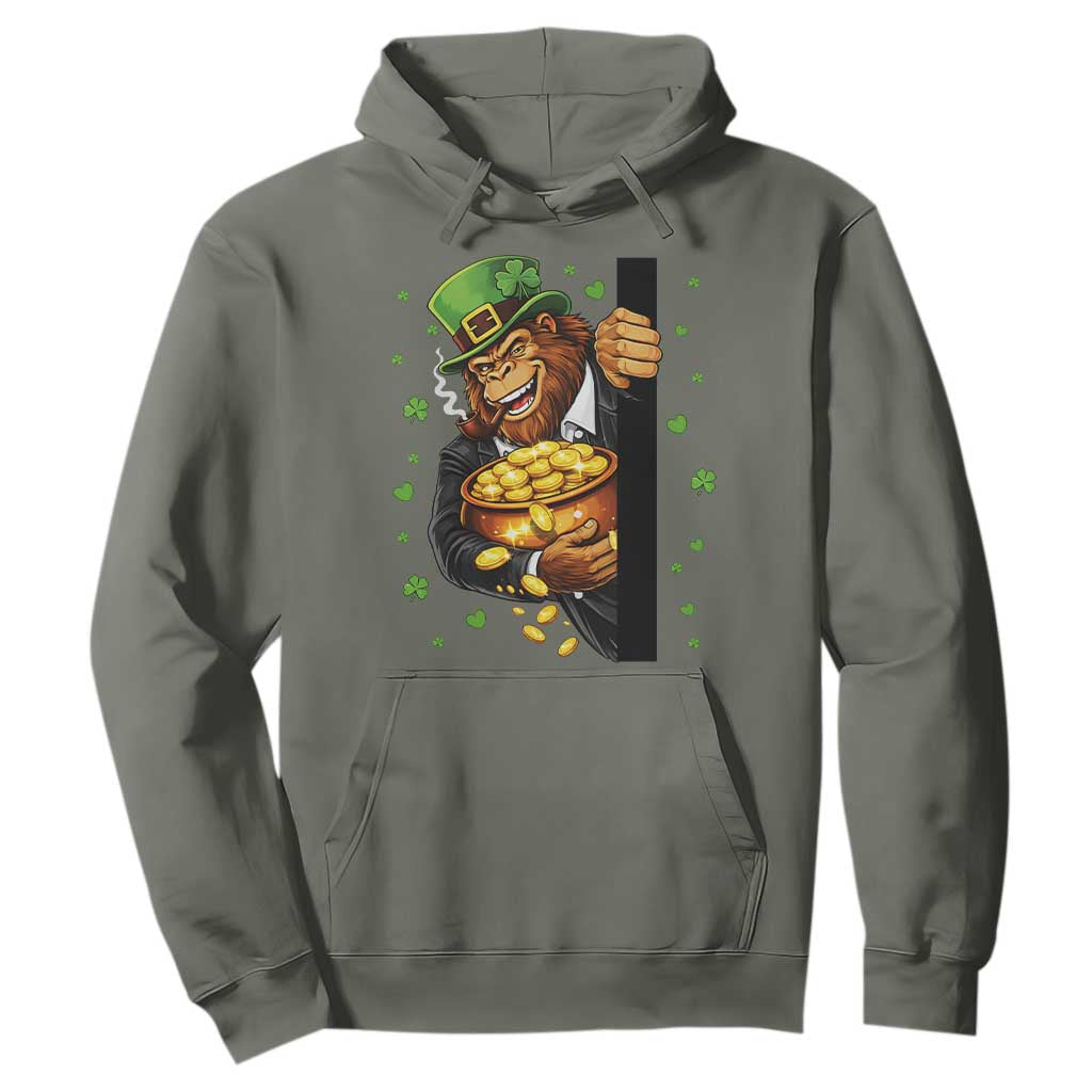 Funny St Patricks Day Bigfoot Hoodie Irish Revelry Gift TS12 Military Green Print Your Wear