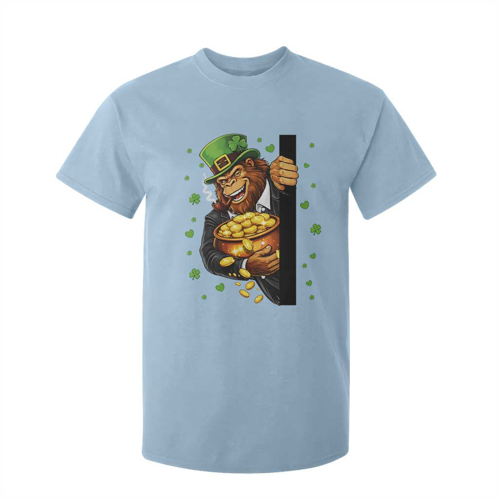 Funny St Patricks Day Bigfoot T Shirt For Kid Irish Revelry Gift TS12 Light Blue Print Your Wear