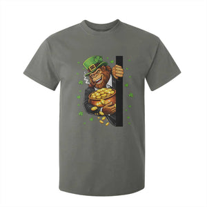 Funny St Patricks Day Bigfoot T Shirt For Kid Irish Revelry Gift TS12 Military Green Print Your Wear